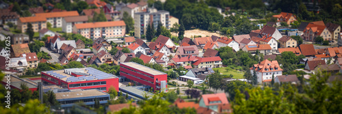Haus Stadt Mischgebiet Schule Wohnen Banner