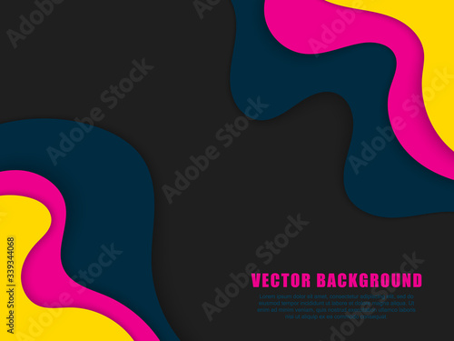 Abstract paper cut background. Vector background with waves.