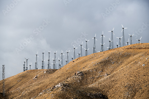 Windmills for electric power production, California, USA.