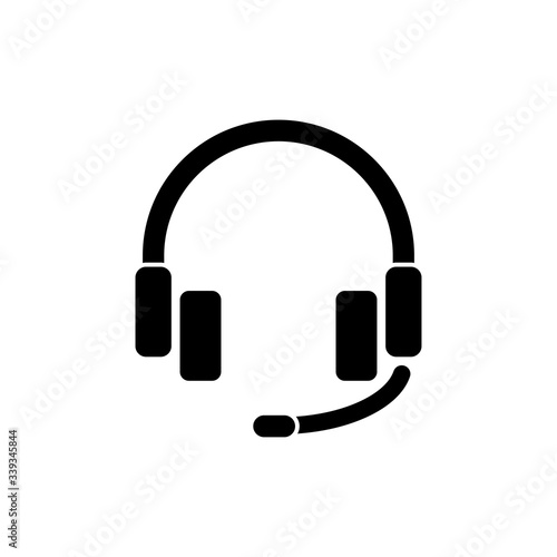 Headphone Isolated Flat Web Mobile Icon Vector Sign Symbol Button Element Silhouette