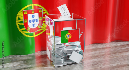 Wallpaper Mural Portugal - ballot box - voting, election concept - 3D illustration Torontodigital.ca