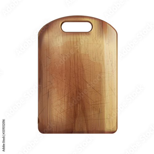 Wallpaper Mural Wooden cutting board on a white background.