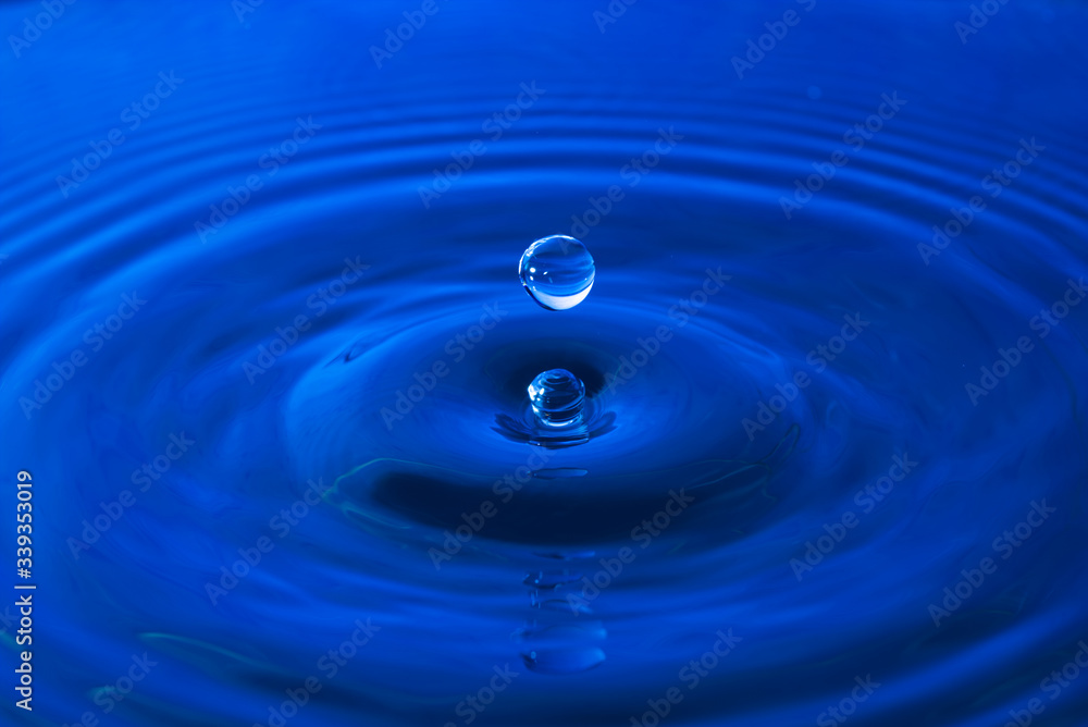 blue transparent water drop splash. blue transparent water drop splash.