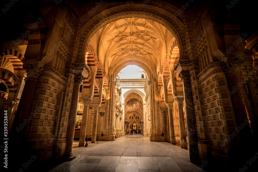 interior detail of the mosque in Cordoba