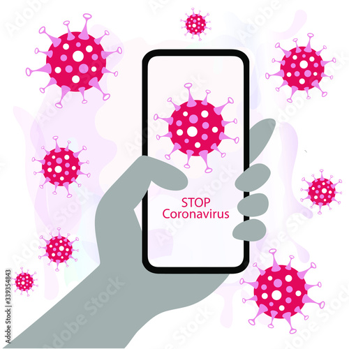 Covis -19 Cell Icon 2019-nCoV Novel China Coronavirus Virus. Infographics