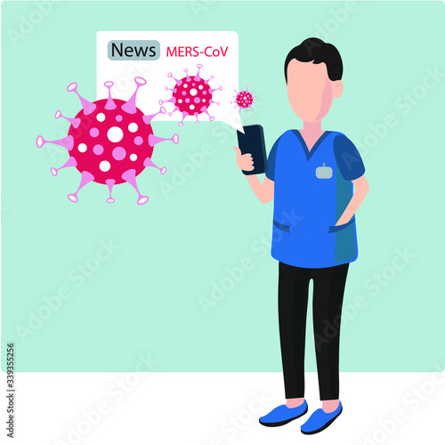 Covis -19 Cell Icon 2019-nCoV Novel China Coronavirus Virus. Infographics
