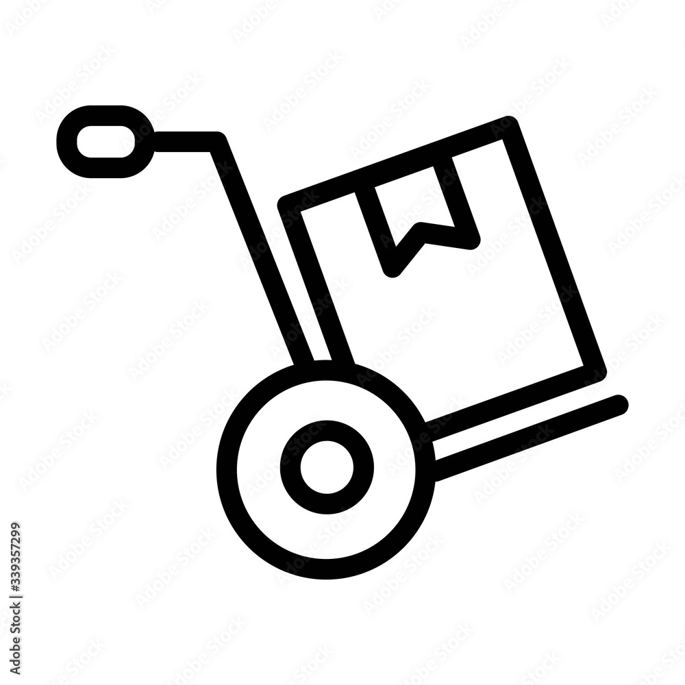 Cargo hand truck. Flat icon design. Delivery, shipping symbol. Cargo hand truck. Flat icon design. Delivery, shipping symbol.