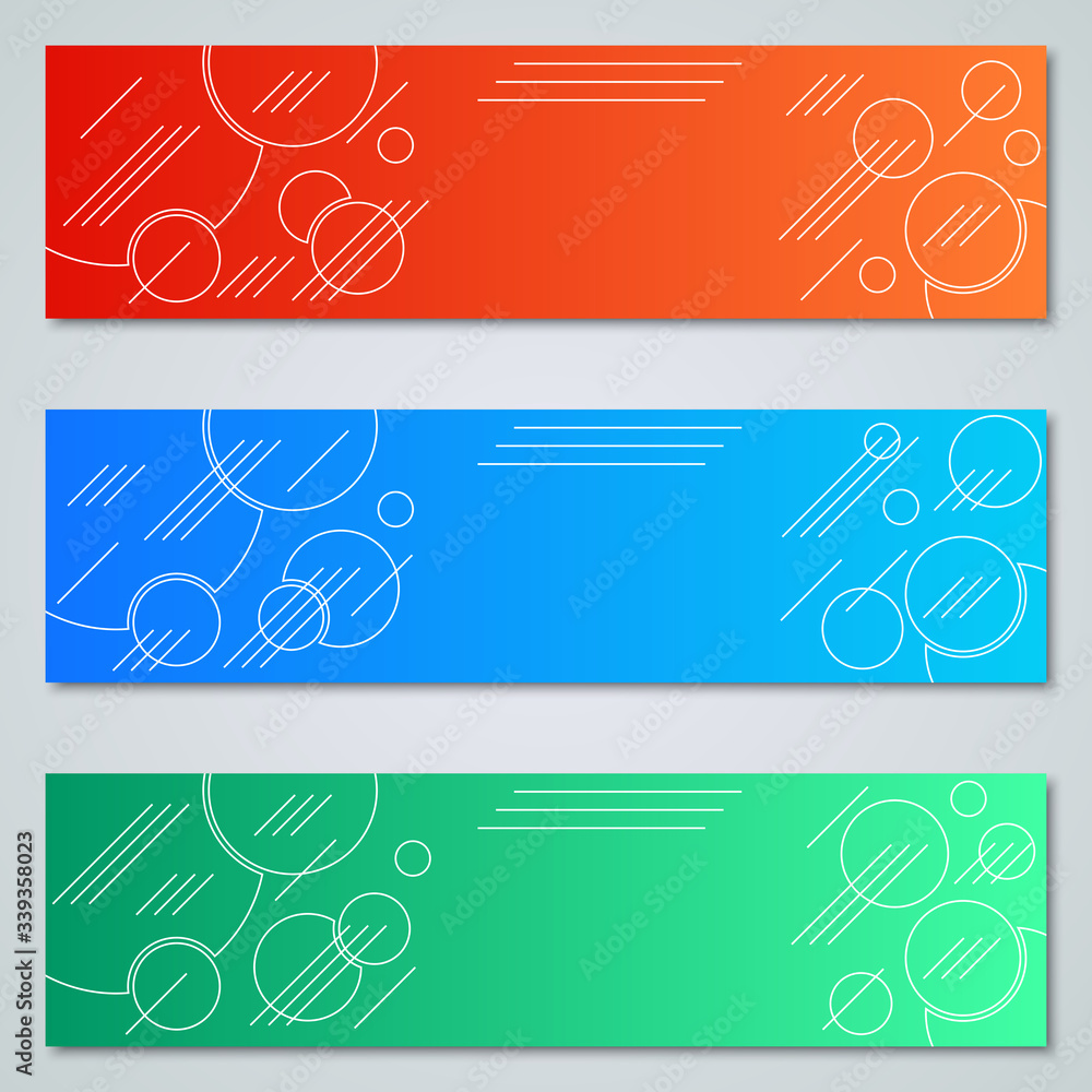 Abstract geometric colorful web banners vector templates collection