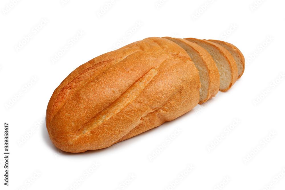 sliced loaf on a white background sliced loaf on a white background