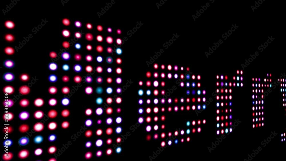 Merry colorful led text over black Merry colorful led text over black
