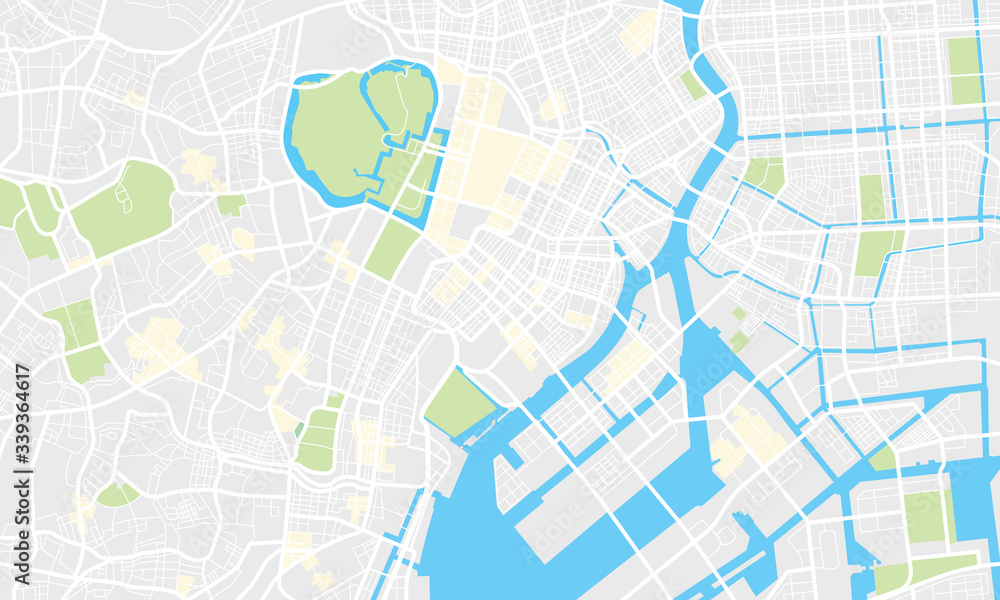 Tokyo city map. Eps 10 file