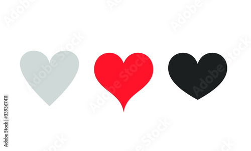 Set of icons heart, concept of love, ,Vector,White background