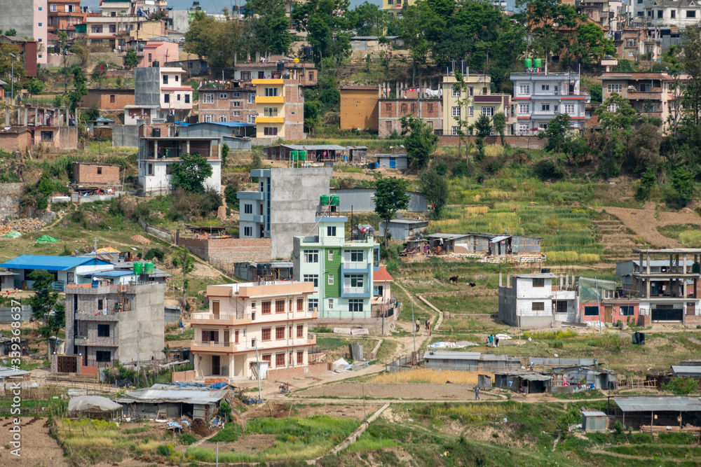 Fototapeta premium Houses on a Hillside