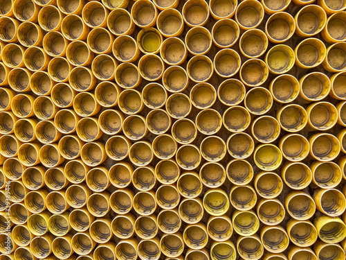 abstract background of yellow Bottle cap