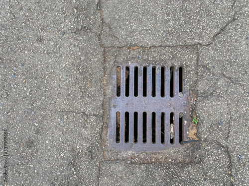 manhole cover on the street