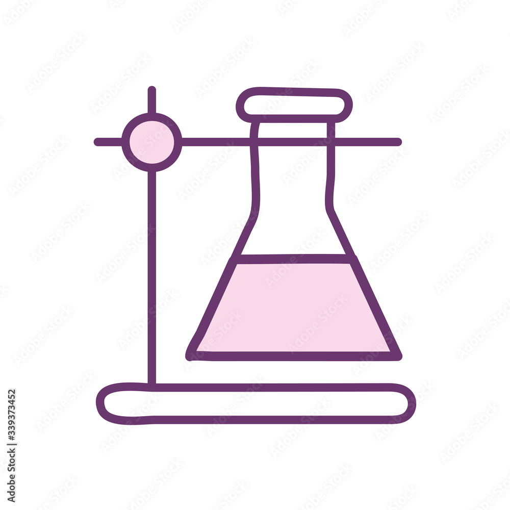 Science flask line style icon vector design Science flask line style icon vector design