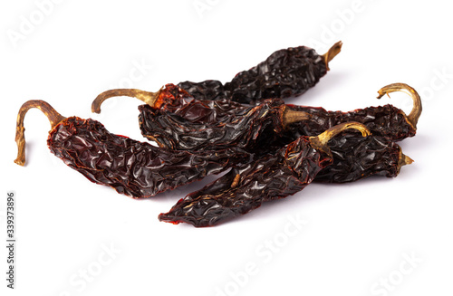 Chipotle Chilli dry Mexico hot pepper pod in white