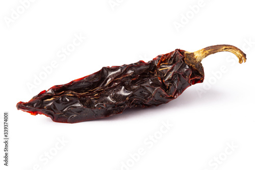 Chipotle Chilli dry Mexico hot pepper pod in white