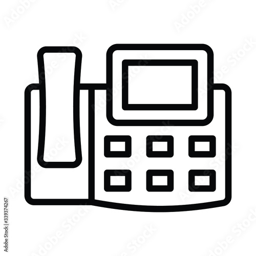 Fax Machine Concept, Telephonic transmission on white background,  facsimile work from home equipment vector icon design  