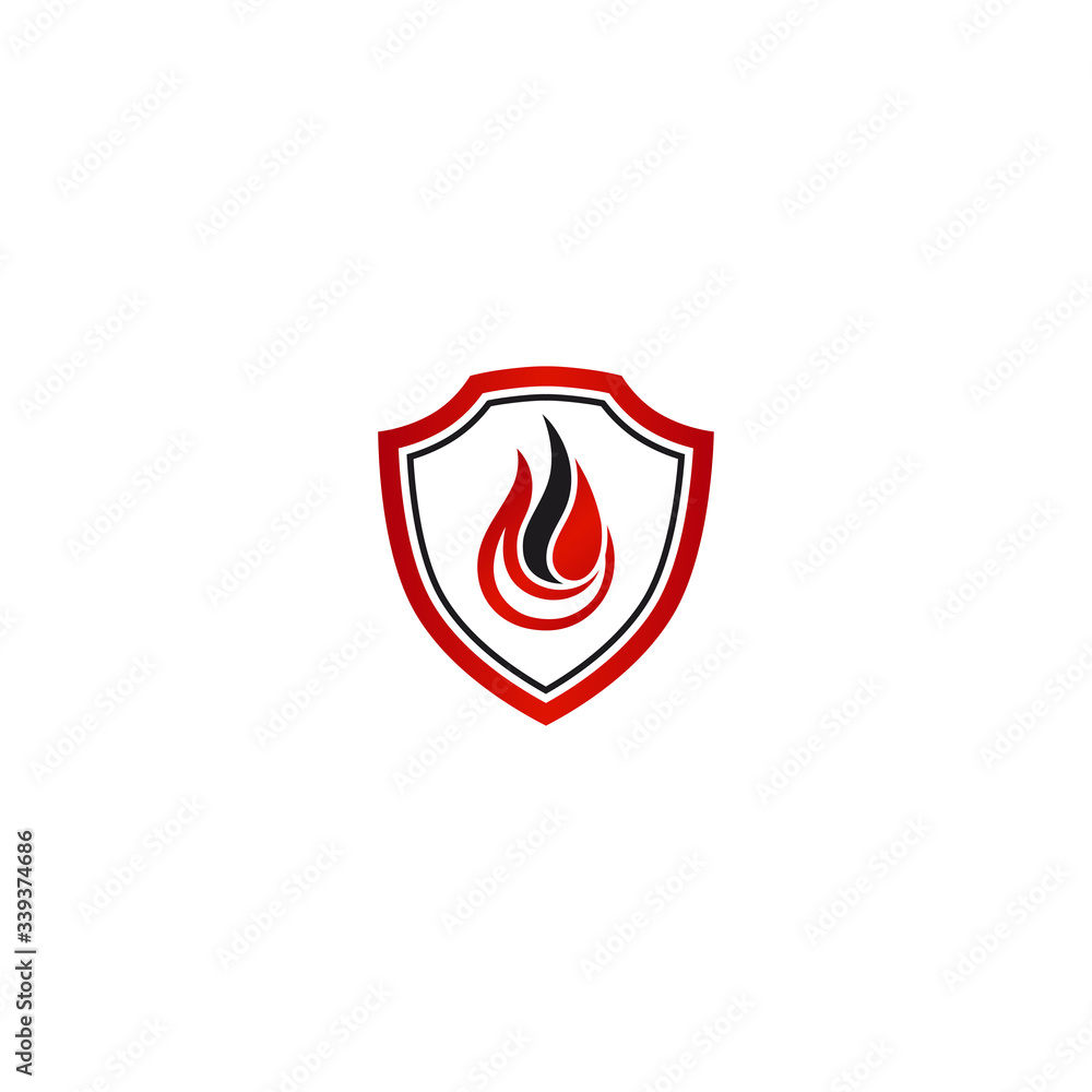 Shield fire logo vector for brand or identity Shield fire logo vector for brand or identity