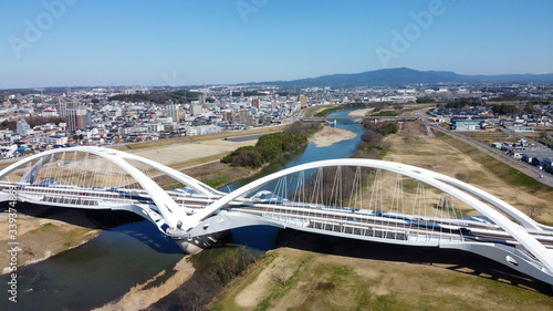 豊田大橋。航空写真