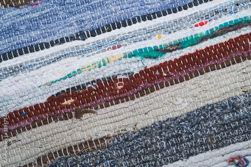 Carpet texture close up. handmade rug. fabric background