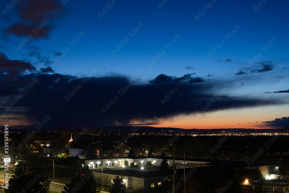 City scape at dusk