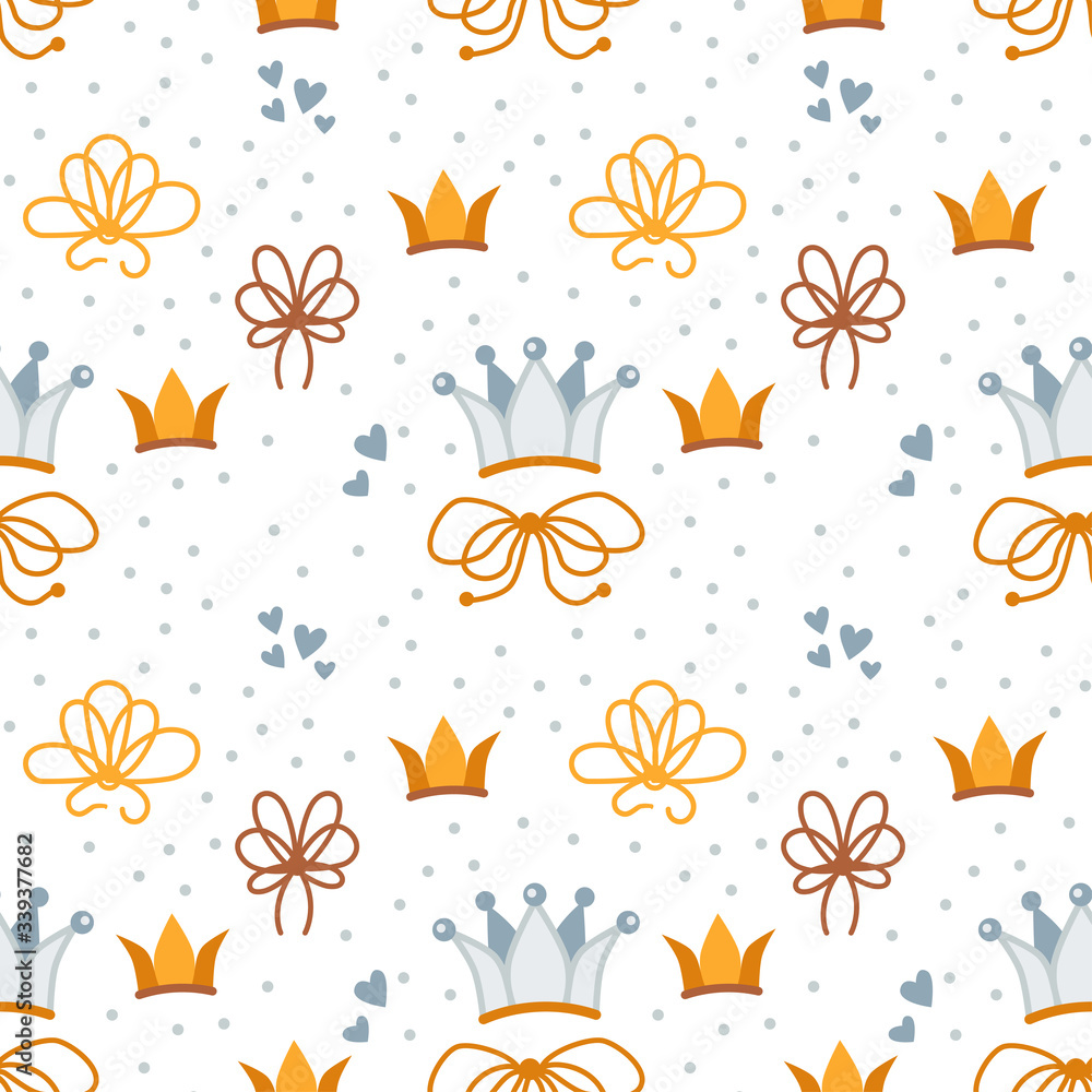 Crown seamless pattern for princess party decor Crown seamless pattern for princess party decor