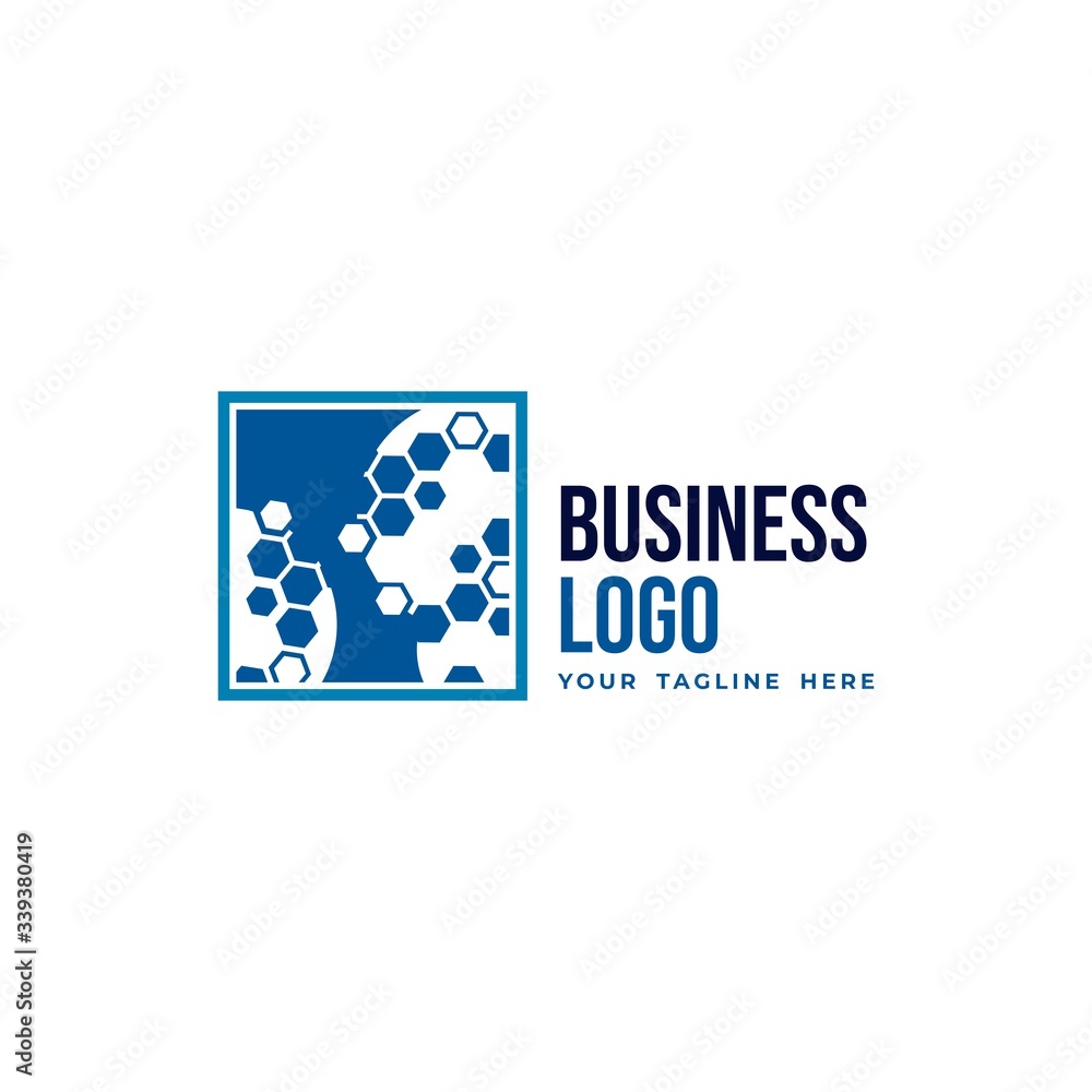Abstract Isolated Blue Business Logo Template Abstract Isolated Blue Business Logo Template