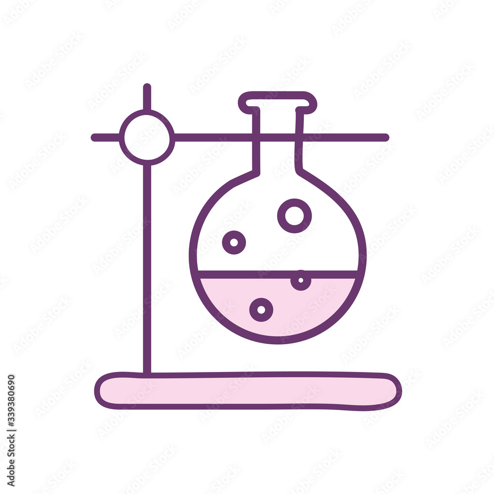 Science flask line style icon vector design Science flask line style icon vector design