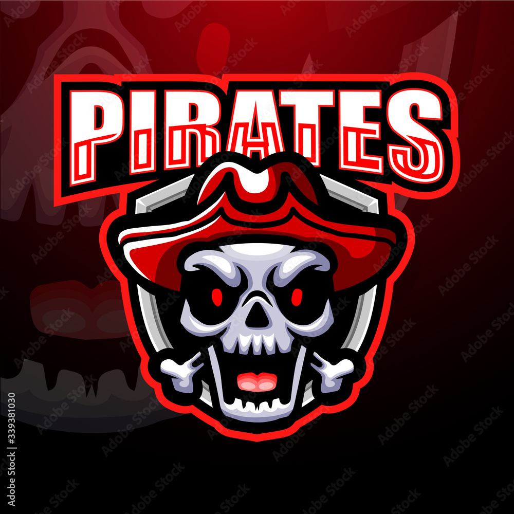 Pirate skull esport mascot logo design Pirate skull esport mascot logo design