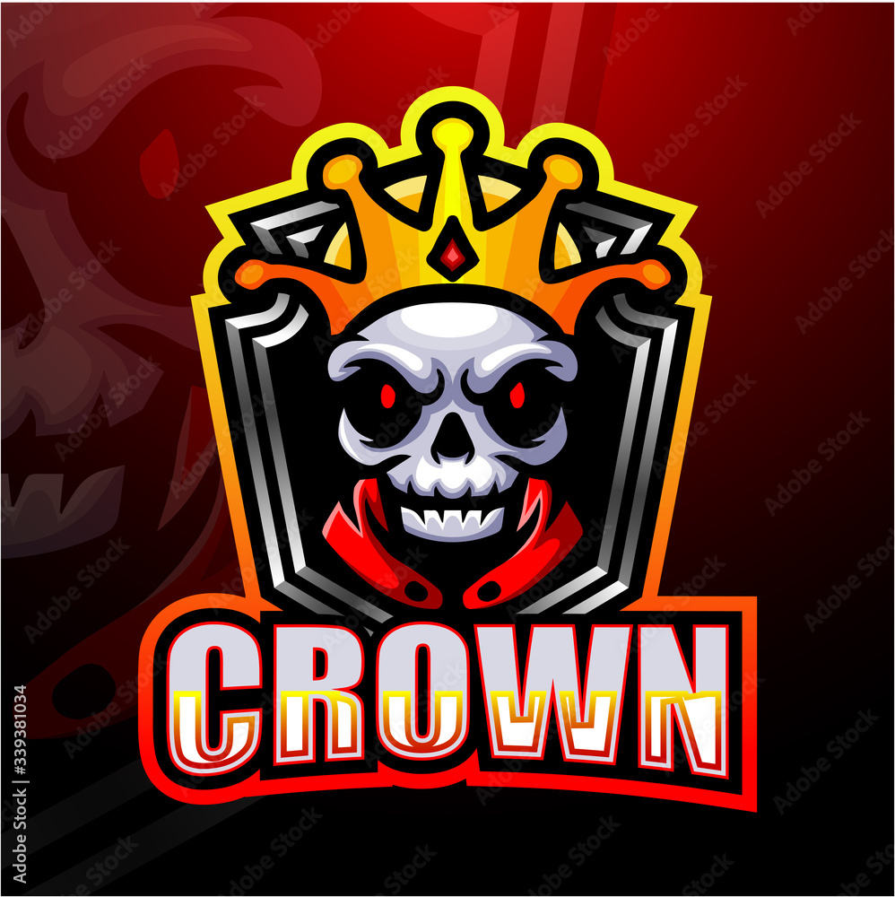 Fototapeta premium King skull esport mascot logo design