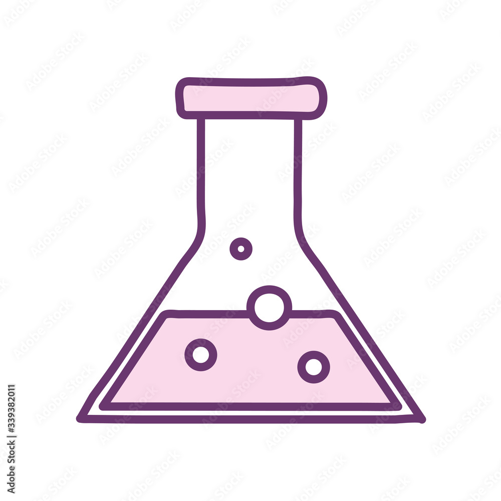 Science flask line style icon vector design Science flask line style icon vector design