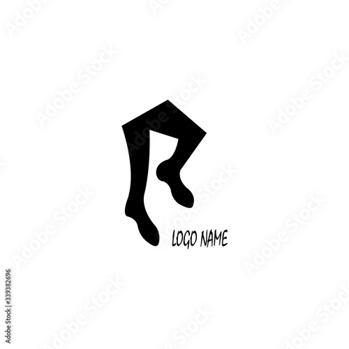 letter R initials logo illustration of foot vector design