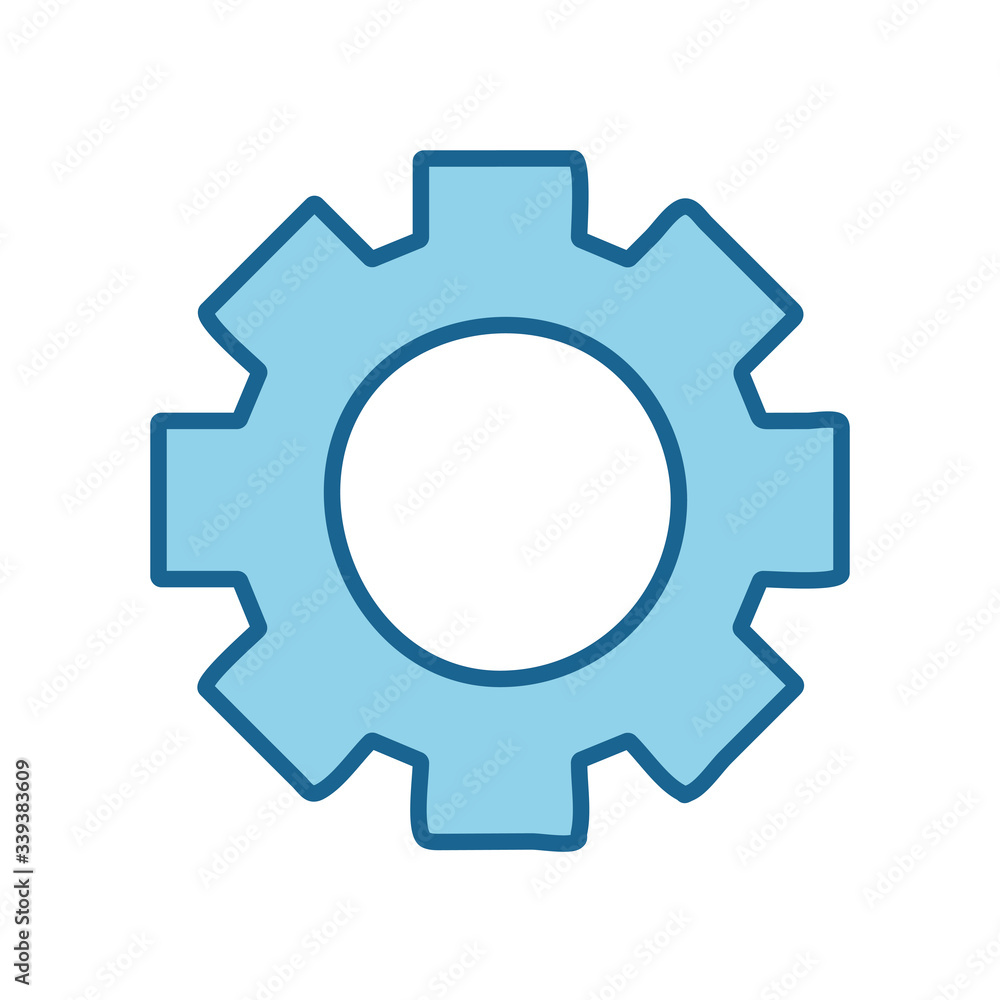 Gear line and fill style icon vector design
