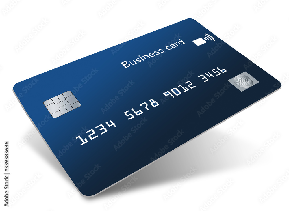 Here is a contemporary business credit card isolated on a white background.. Here is a contemporary business credit card isolated on a white background..
