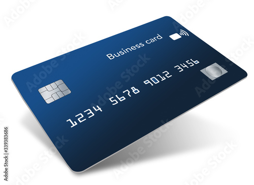 Here is a contemporary business credit card isolated on a white background..