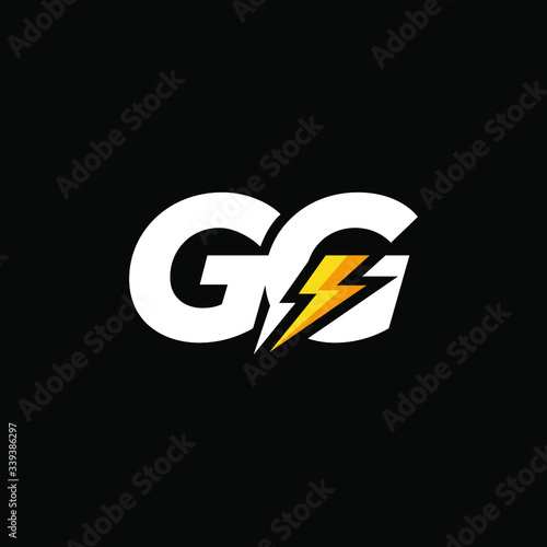 Initial Letter GG with Lightning