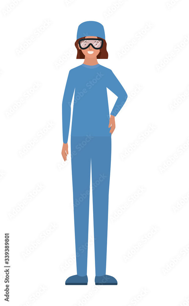 Woman doctor with uniform hat and glasses vector design Woman doctor with uniform hat and glasses vector design
