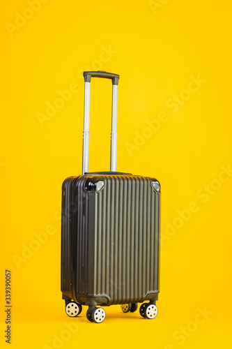Black color luggage or baggage bag use for transportation travel