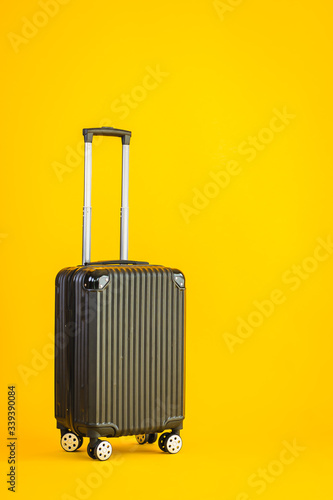 Black color luggage or baggage bag use for transportation travel