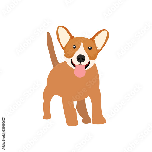 Funny dog clip art illustration with cartoon style