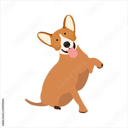 Funny dog clip art illustration with cartoon style