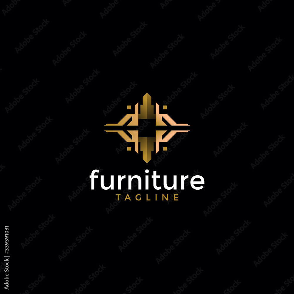 luxury furniture, interior, decoration logo template design luxury furniture, interior, decoration logo template design
