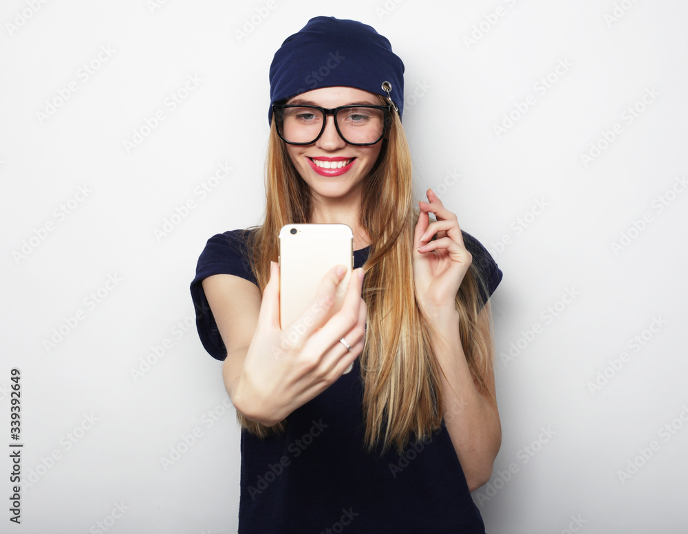 life style, happiness, emotional and people concept: Pretty girl taking selfie. life style, happiness, emotional and people concept: Pretty girl taking selfie.