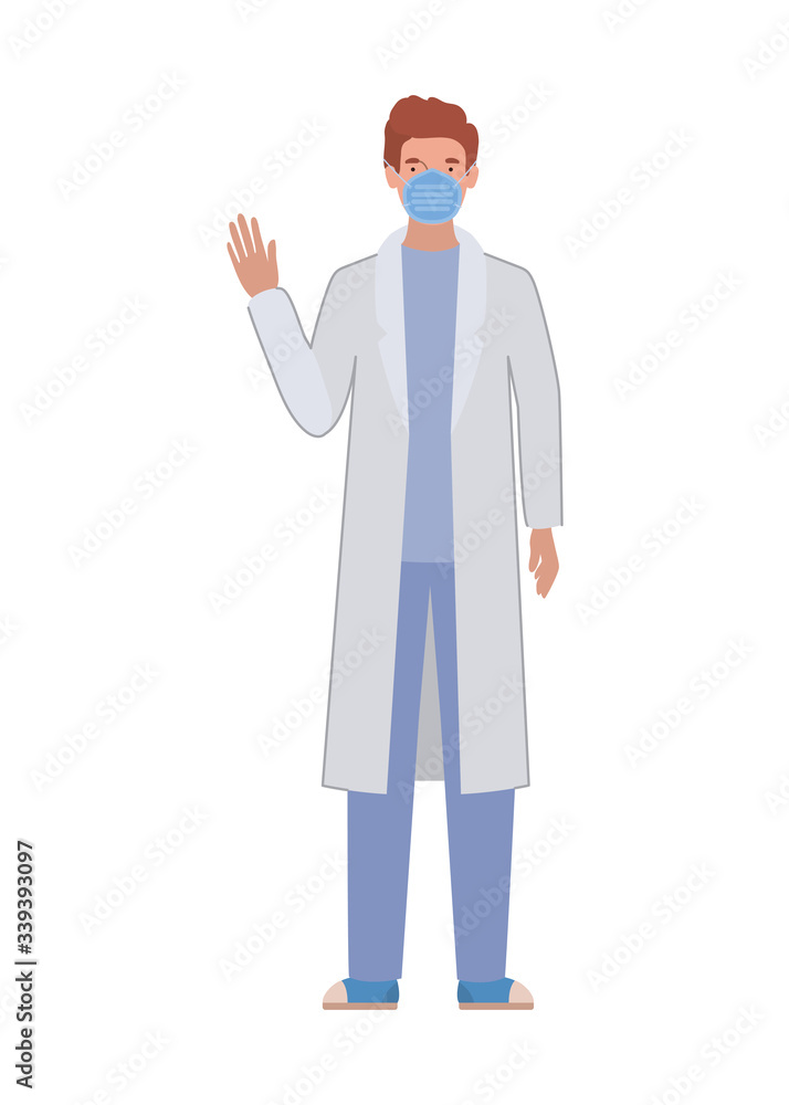 Man doctor with uniform and mask vector design Man doctor with uniform and mask vector design