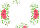 Floral frame with leaves, flowers, wedding