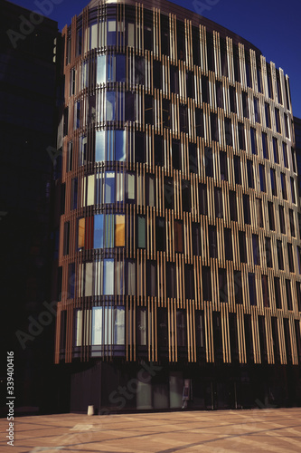 modern business center with big glass wnindows