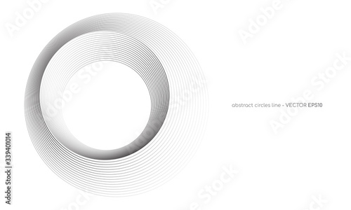 abstract circles lines pattern round frame isolated on white background. Vector illustration in concept digital, technology, modern, science.
