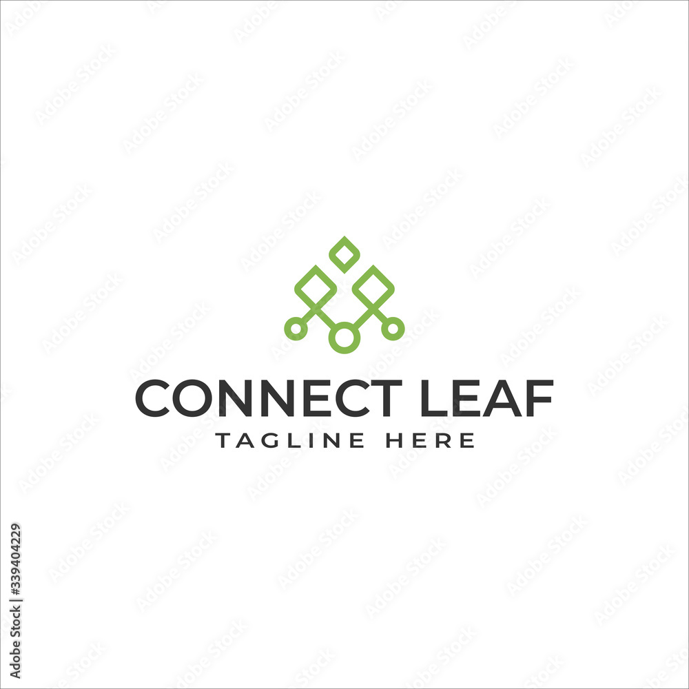 Design Logo Templates for your business, Modern and Nature Line, Connect Leaf Vector or Office Communication Design Logo Templates for your business, Modern and Nature Line, Connect Leaf Vector or Office Communication